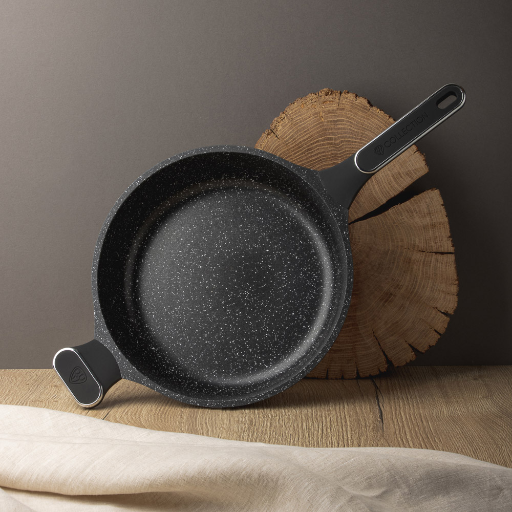 BY COLLECTION Сотейник литой, d=28см, антипригарное покрытие мрамор, индукция, арт.№ 846-567