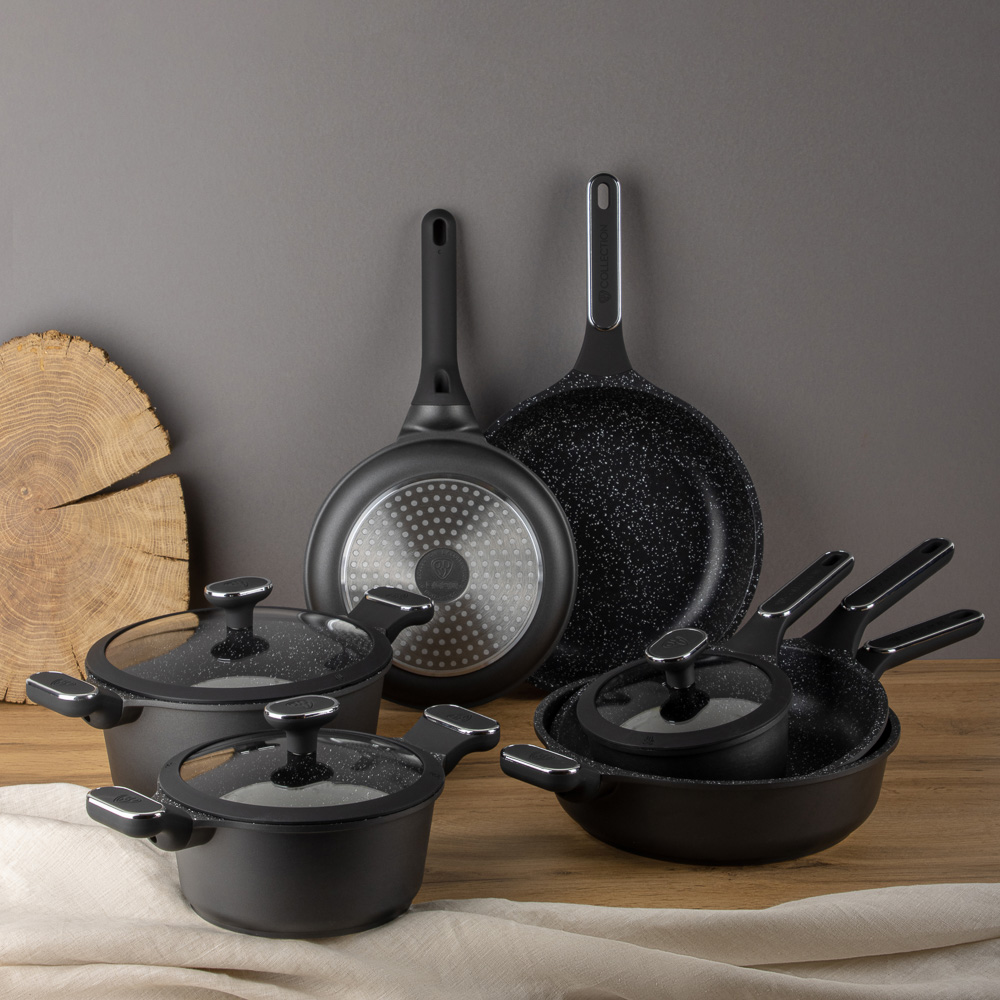 BY COLLECTION Сотейник литой, d=28см, антипригарное покрытие мрамор, индукция, арт.№ 846-567