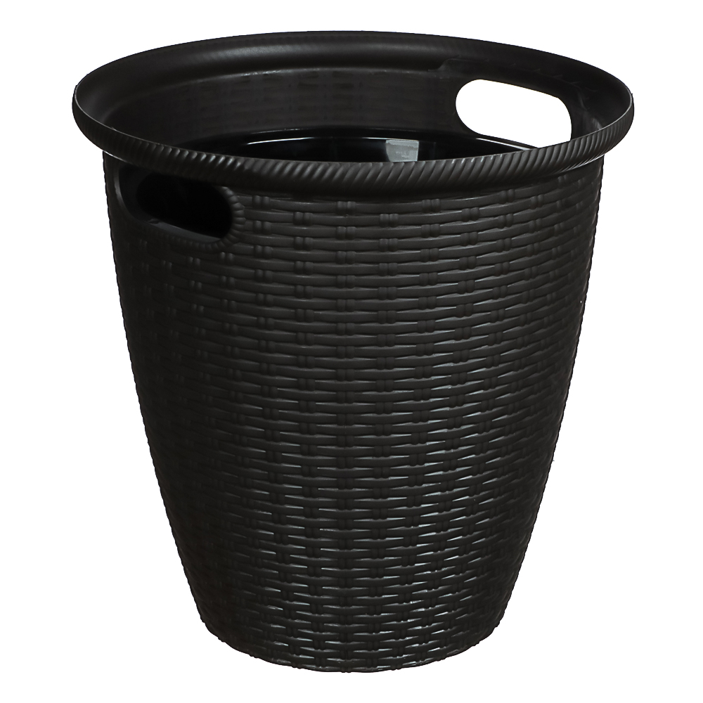 Кашпо InGreen Rattan D 380мм 30л с внутренним горшком 16 л, Горький шоколад, арт.№ 164-354
