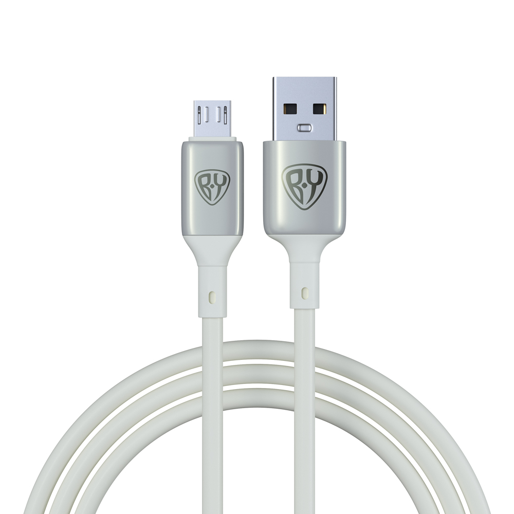 Кабель для зарядки USB(A)-microUSB BY Space Cable Pro, 1м, быстр зар QC3.0, штекер металл, белый, арт.№ 931-196