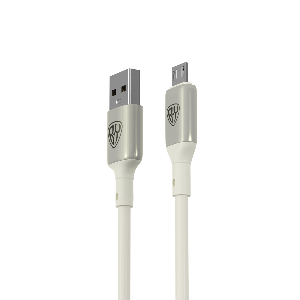 Кабель для зарядки USB(A)-microUSB BY Space Cable Pro, 1м, быстр зар QC3.0, штекер металл, белый, арт.№ 931-196