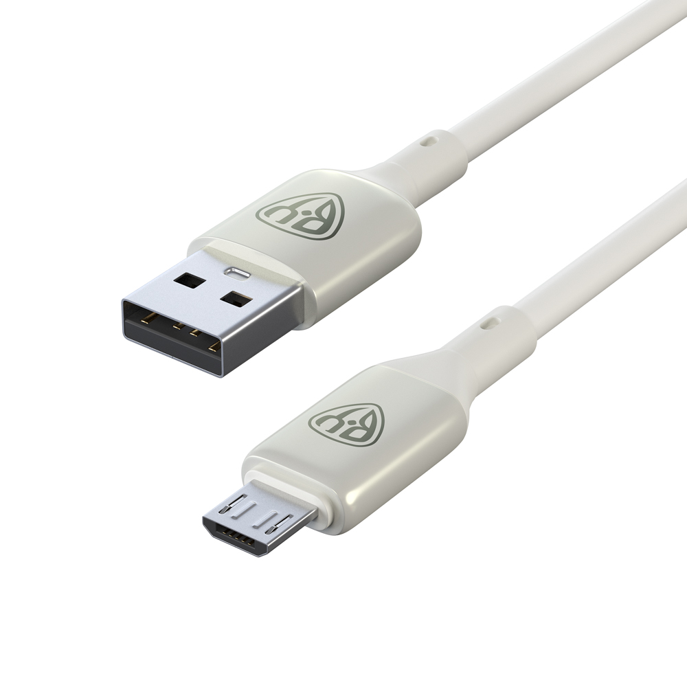 Кабель для зарядки USB(A)-microUSB BY Space Cable Pro, 1м, быстр зар QC3.0, штекер металл, белый, арт.№ 931-196