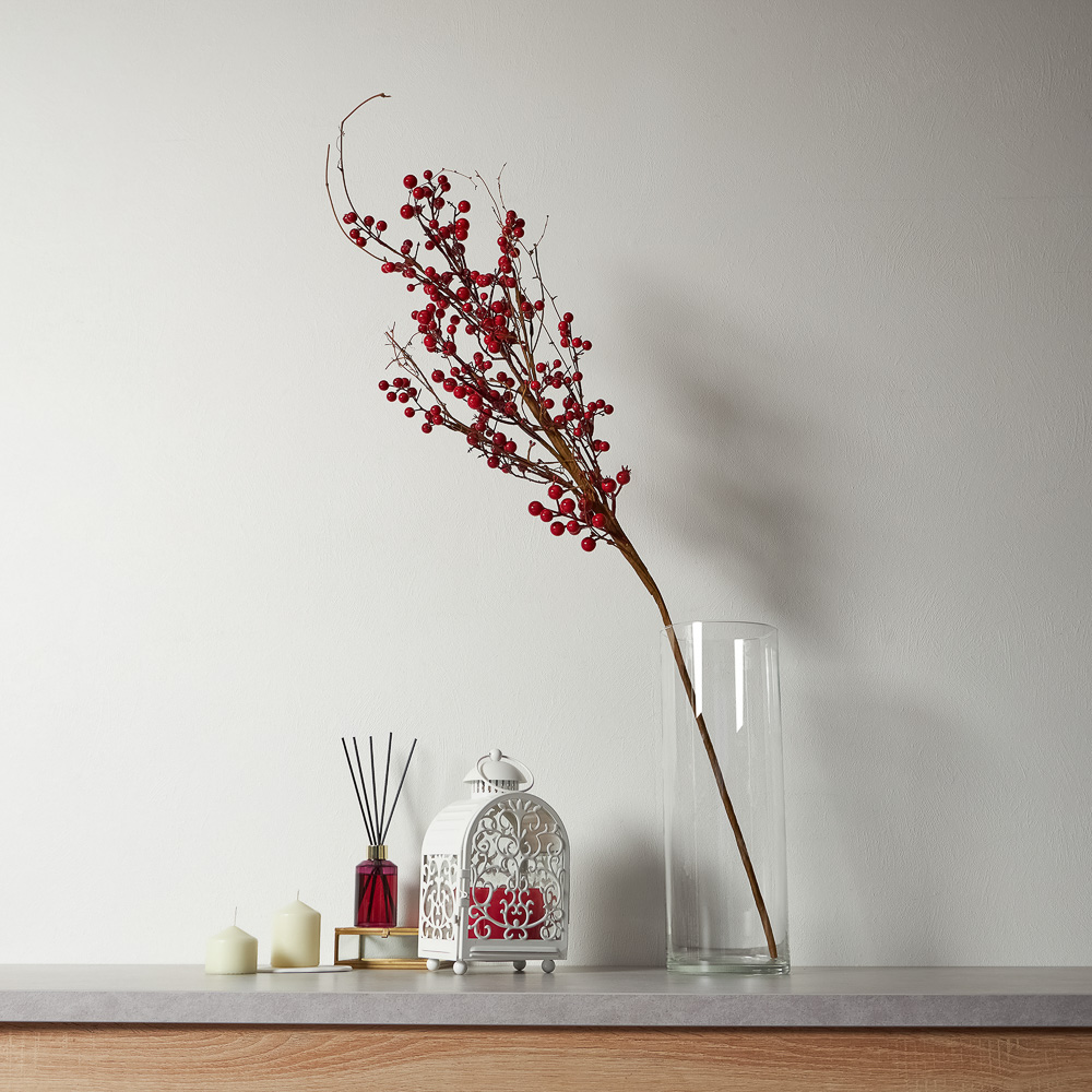 BY COLLECTION Red Line Новогоднее украшение ветка 100см, арт.№ 488-116