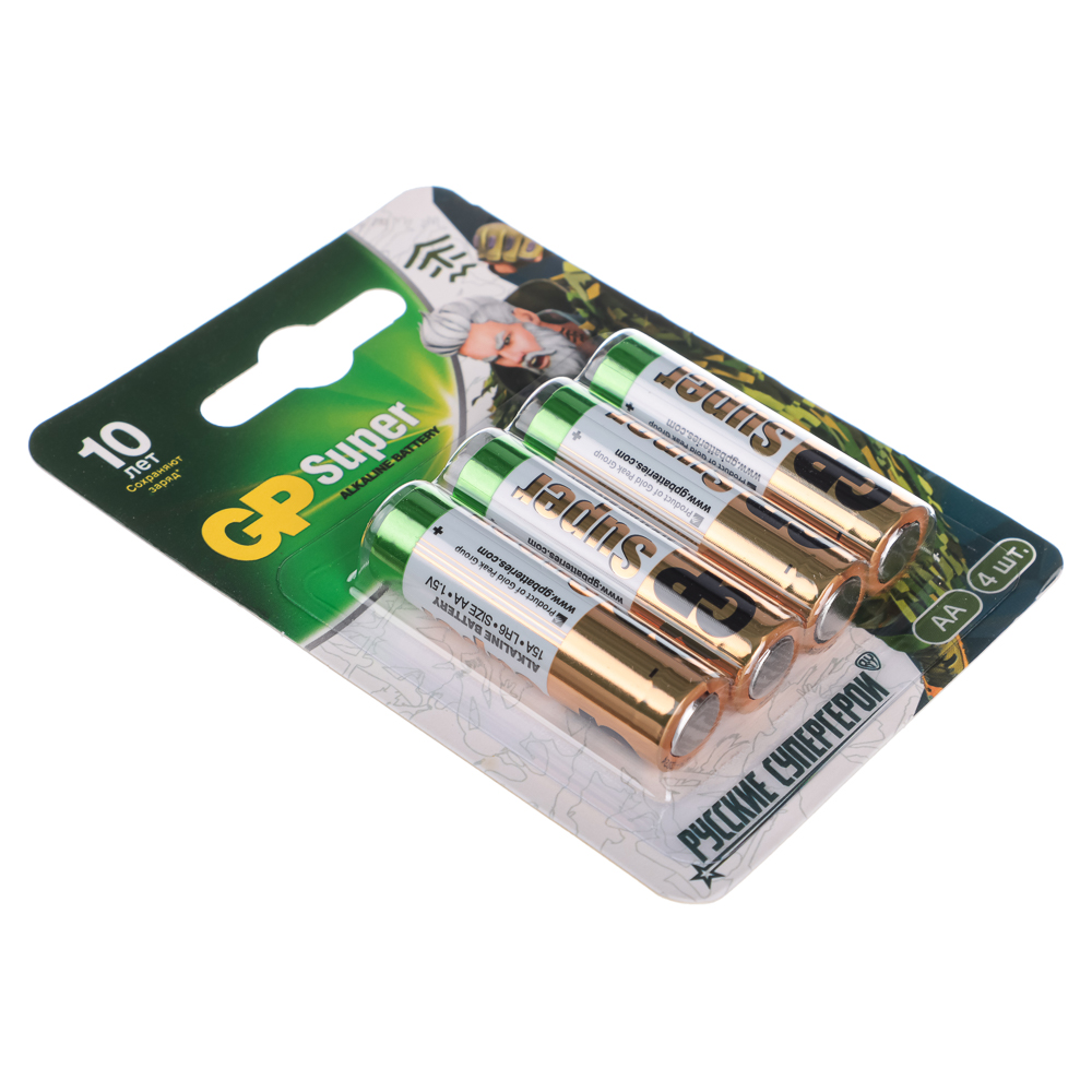 Батарейки AA GP Super BY Герои 4шт 15AGM-2CR в блистере, арт.№ 917-014