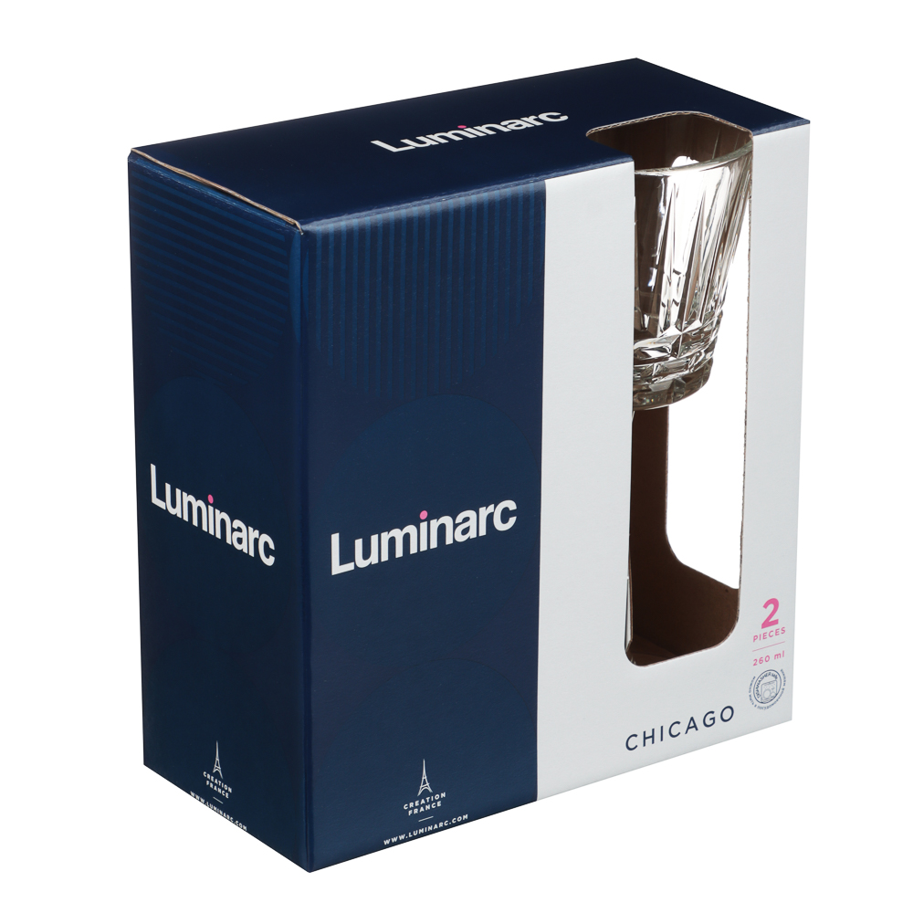 LUMINARC Чикаго Набор бокалов для вина 2шт 260мл, стекло, арт.№ 878-669