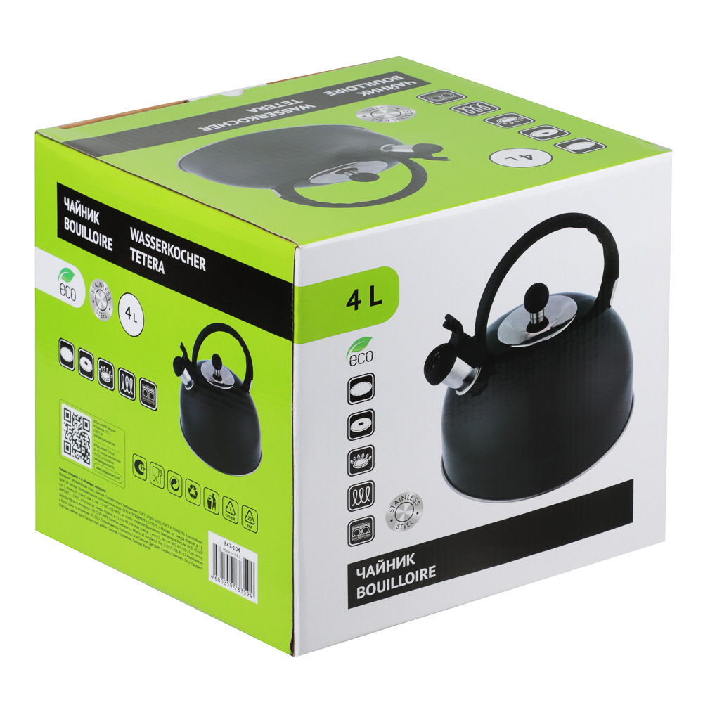 Чайник стальной 4,0л "Новара" индукция, арт.№ 847-104