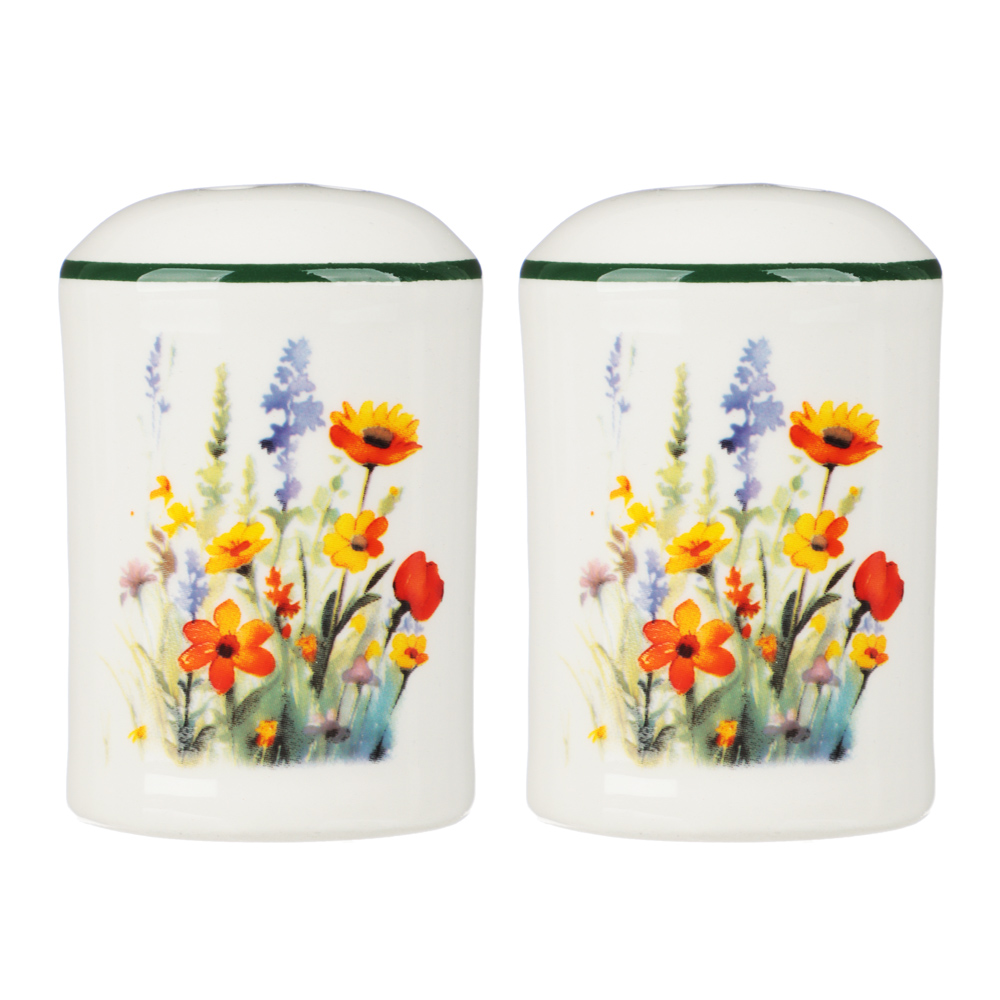 MILLIMI Полевые цветы Набор для соли и перца на подставке, 4,5х6,5см, керамика, арт.№ 824-014