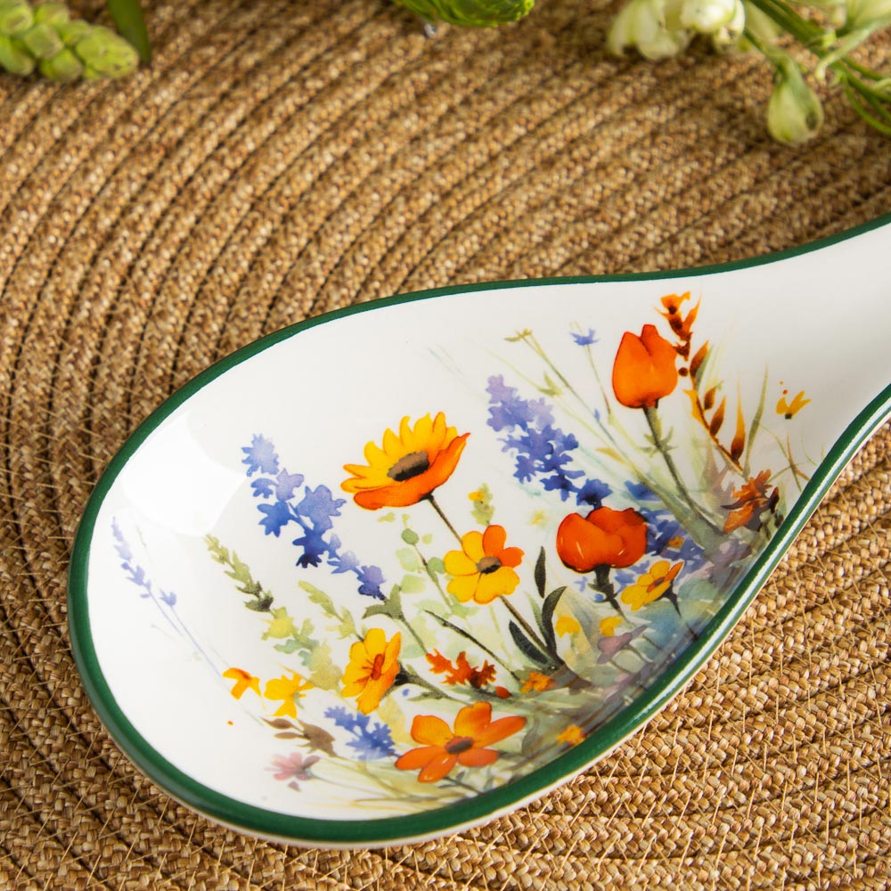 MILLIMI Полевые цветы Подставка для ложки, 24,5х9х2,5см, керамика, арт.№ 824-016