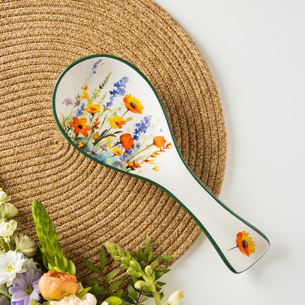 MILLIMI Полевые цветы Подставка для ложки, 24,5х9х2,5см, керамика, арт.№ 824-016