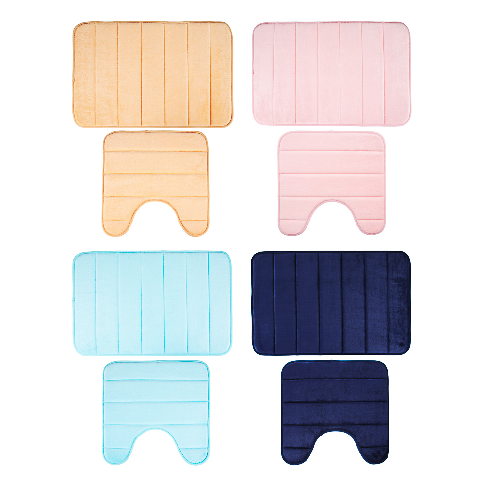 VETTA Набор ковриков для ванной и туалета, фланель, 45x70см + 45x45см, "Нежность", 4 цвета, арт.№ 462-692