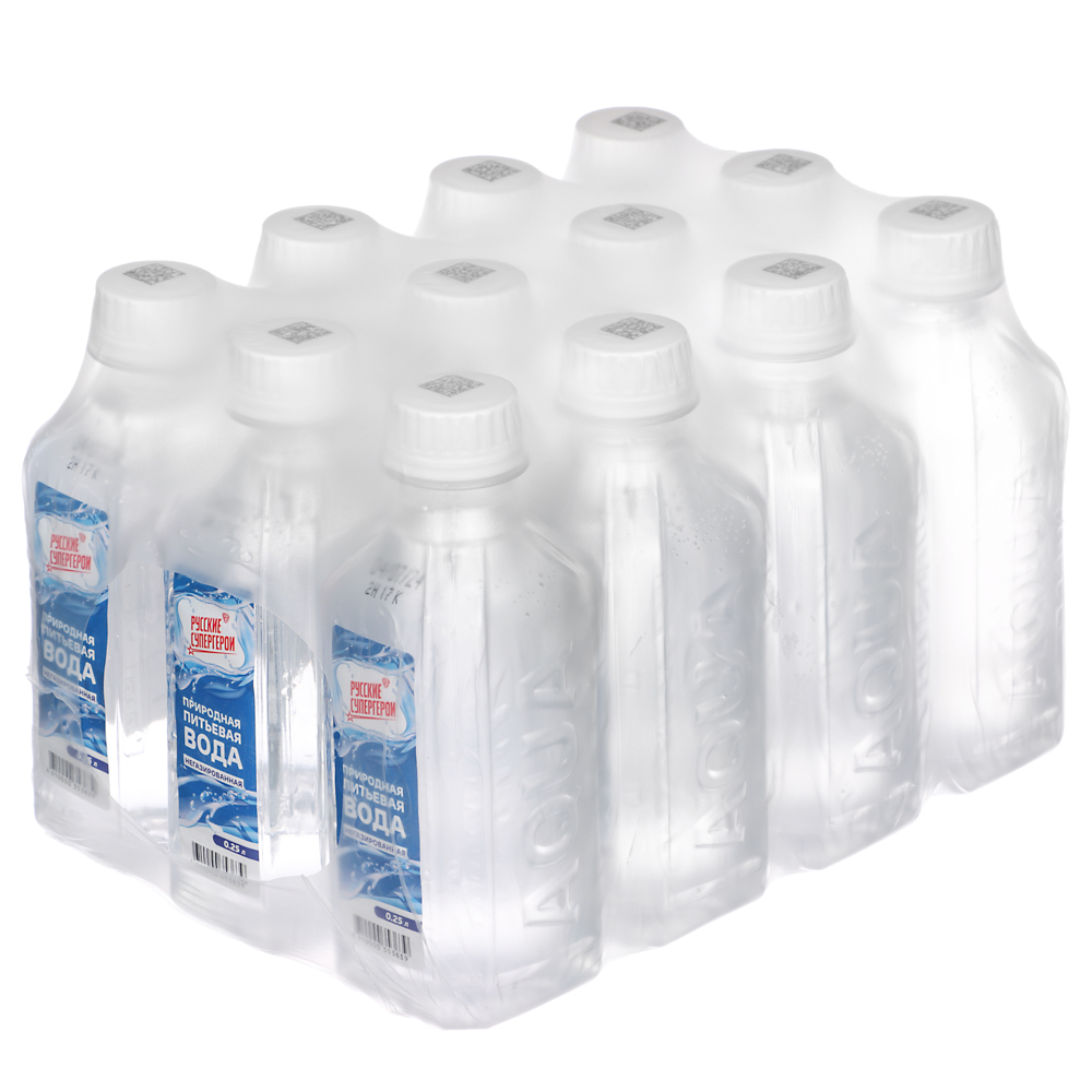 BY Русские Супергерои Вода природная питьевая "Натуральная вода" (AQUA NATURALE) 0,25 негазированная, арт.№ 201-379