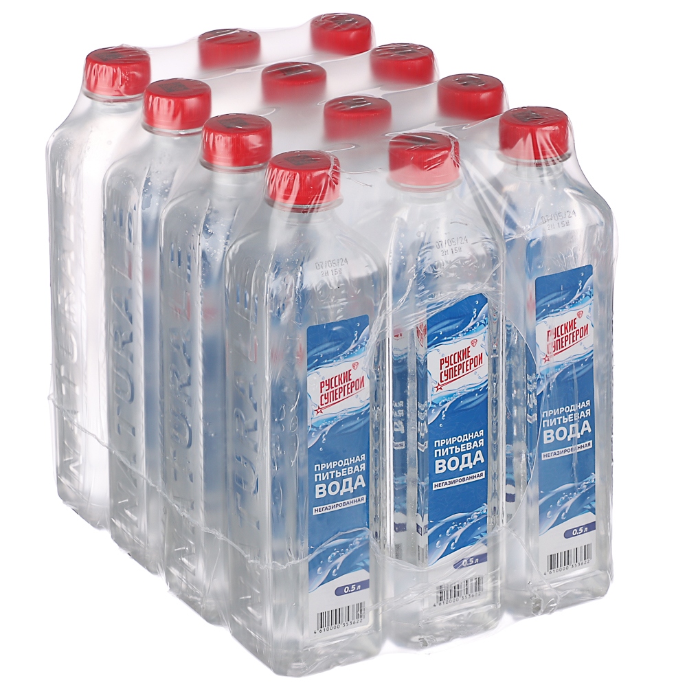 BY Русские Супергерои Вода природная питьевая "Натуральная вода" (AQUA NATURALE) 0,5 негазированная, арт.№ 201-380