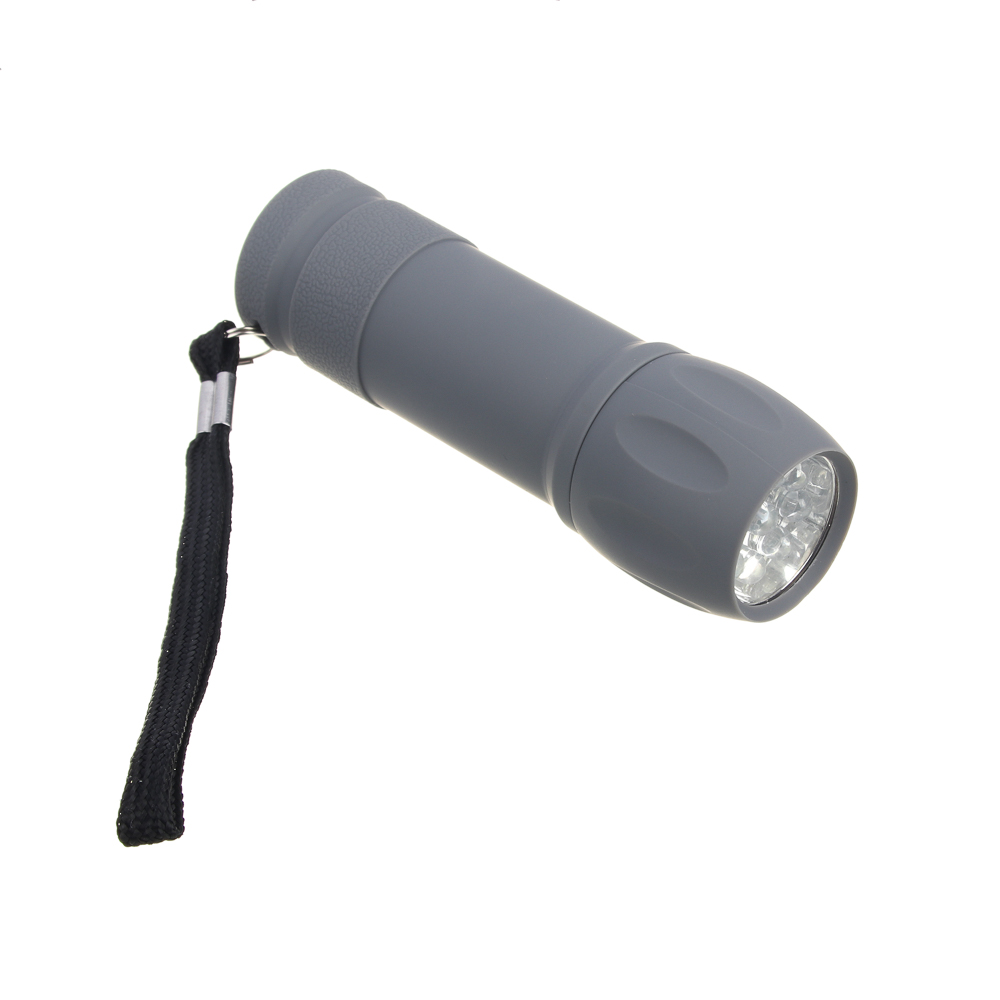 Фонарь ручной тм ЕРМАК, мини, прорезиненное покрытие, 9 LED, 1 режим, 3хААА, арт.№ 224-021