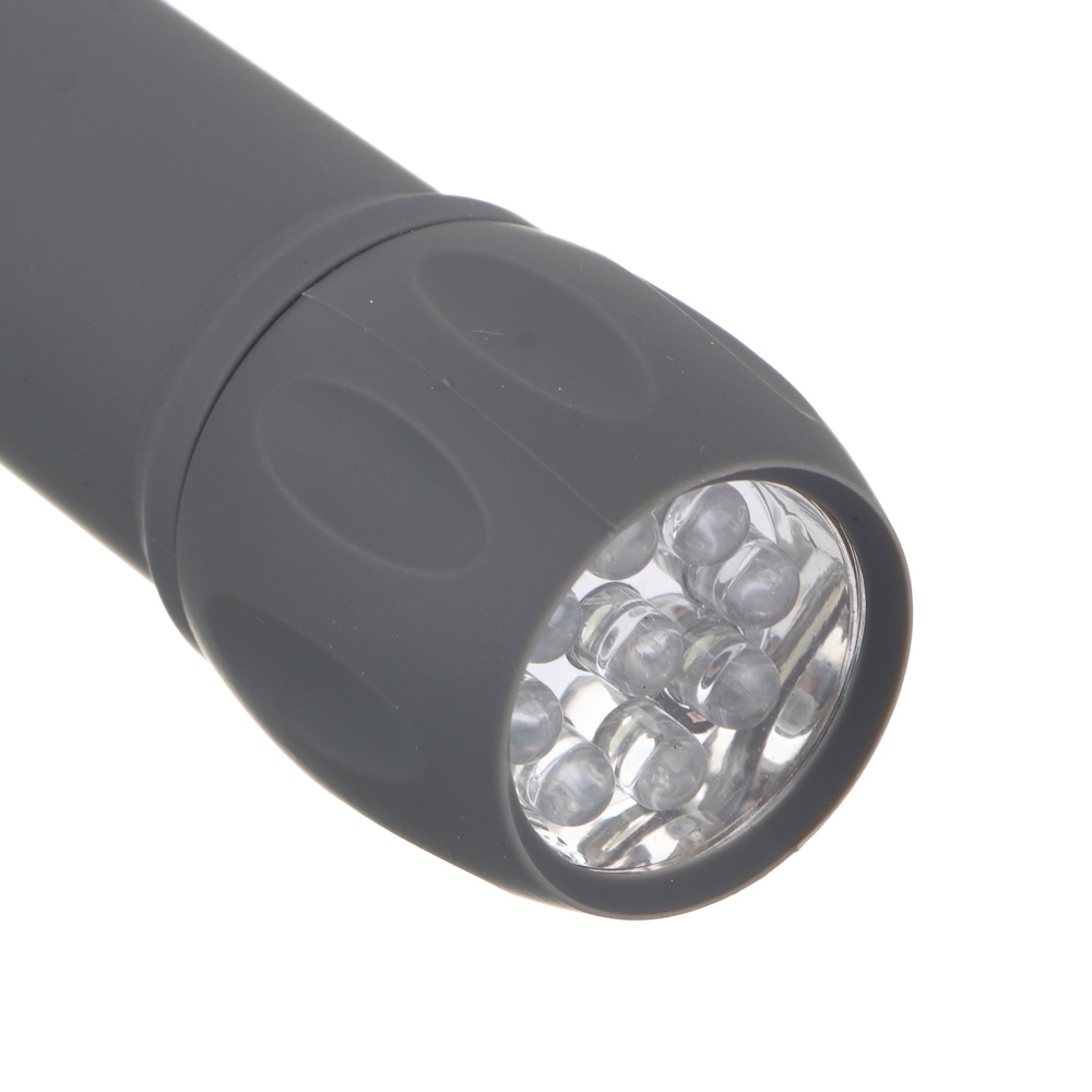 Фонарь ручной тм ЕРМАК, мини, прорезиненное покрытие, 9 LED, 1 режим, 3хААА, арт.№ 224-021