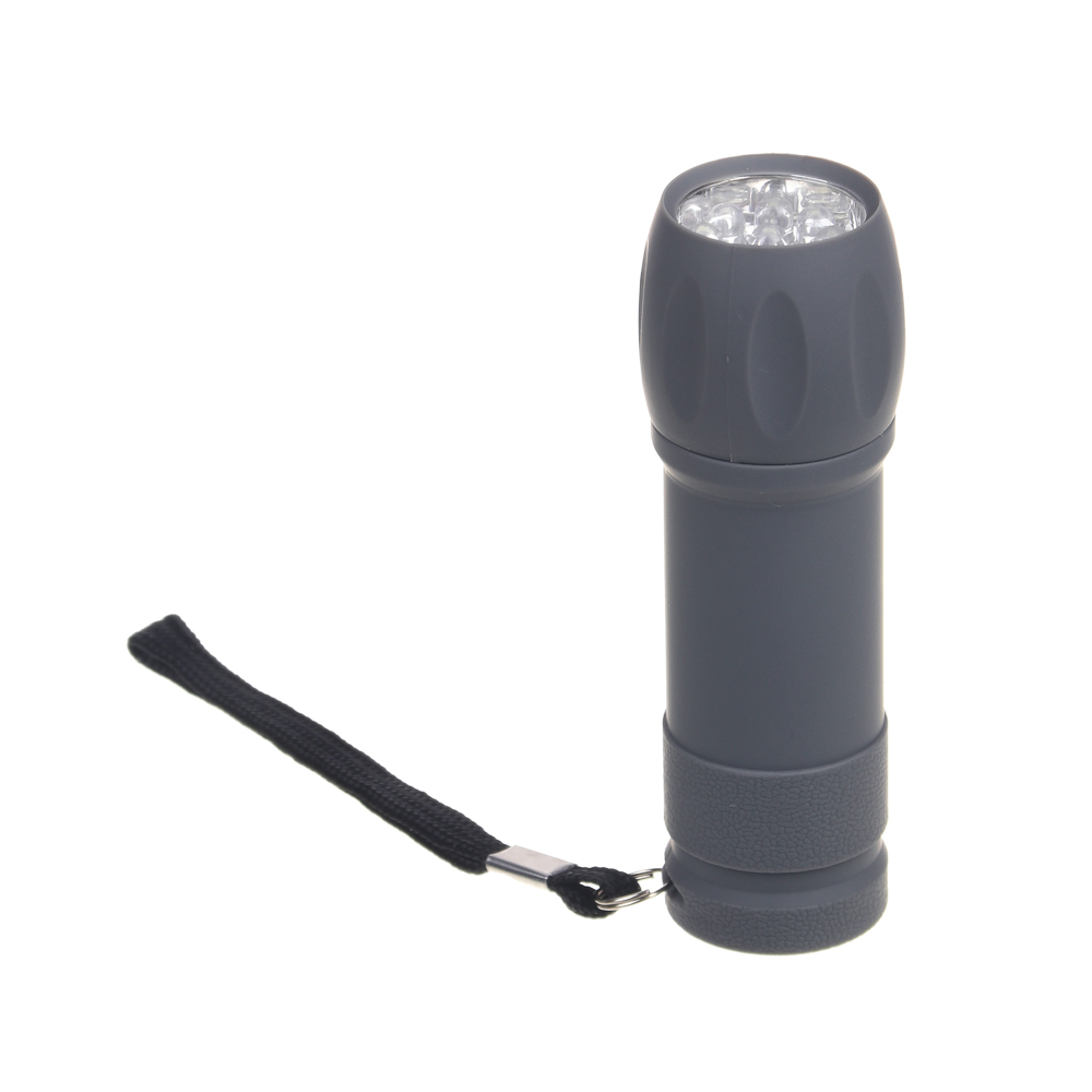 Фонарь ручной тм ЕРМАК, мини, прорезиненное покрытие, 9 LED, 1 режим, 3хААА, арт.№ 224-021