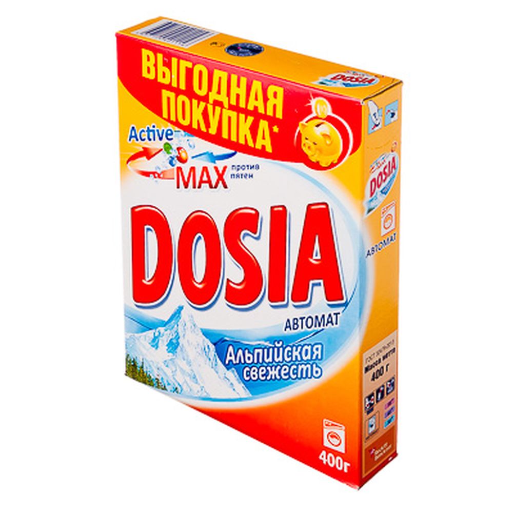 Стиральный порошок DOSIA Альпийская свежесть, против пятен, автомат, 400гр, к/у, арт.№ 958-016