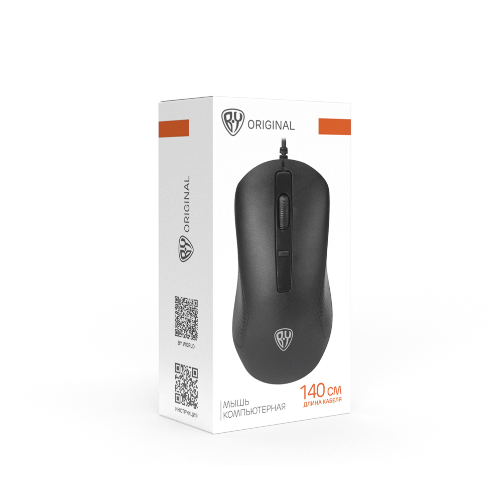 Компьютерная мышь проводная BY Link, 4D,тихий клик,800-1600DPI, USB 2.0, кабель 140 см, арт.№ 405-116