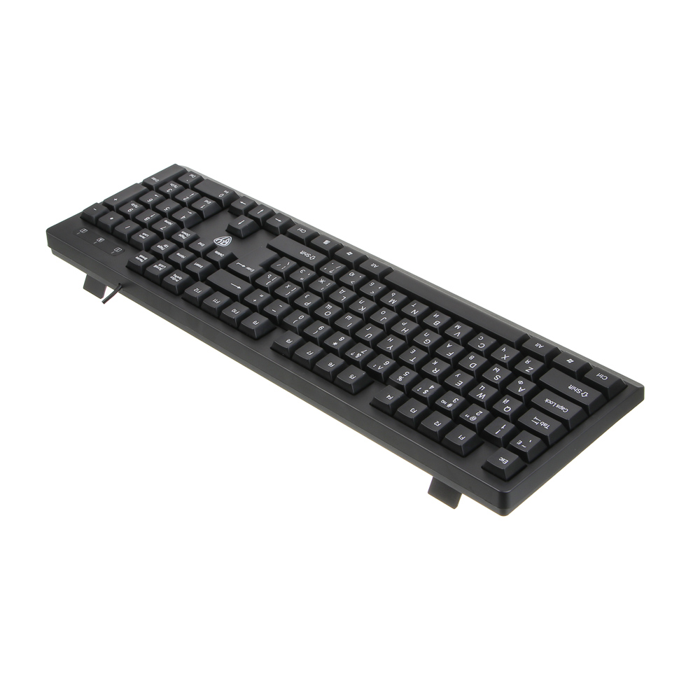 Клавиатура проводная BY PROMO, мембранная, 104кл., белая кириллица, USB, каб. 135см, черный, арт.№ 405-118