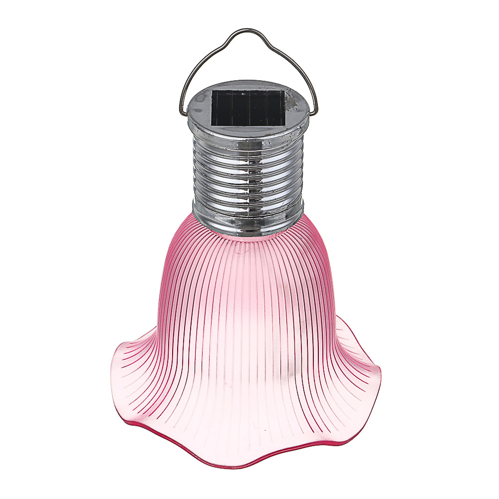 INBLOOM Фонарь подвесной на солн батарее Цветок 9.5х8см, 4LED, шампань, 1.2V 40mAh Ni-MH, пластик, арт.№ 483-031