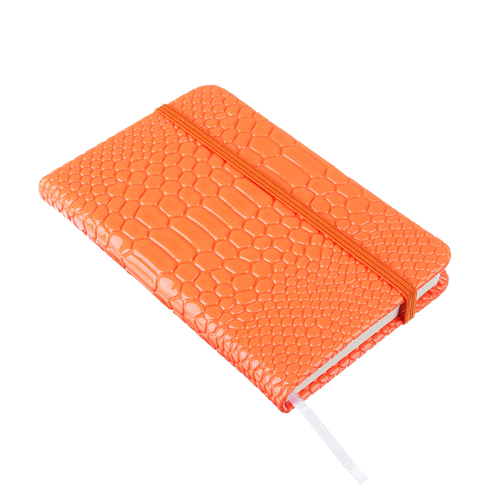 Записная книжка 9х14 см, 80 л., тв.обложка, клетка, рельефная фактура, ПУ, бумага, 4 неоновых цвета, арт.№ 574-019