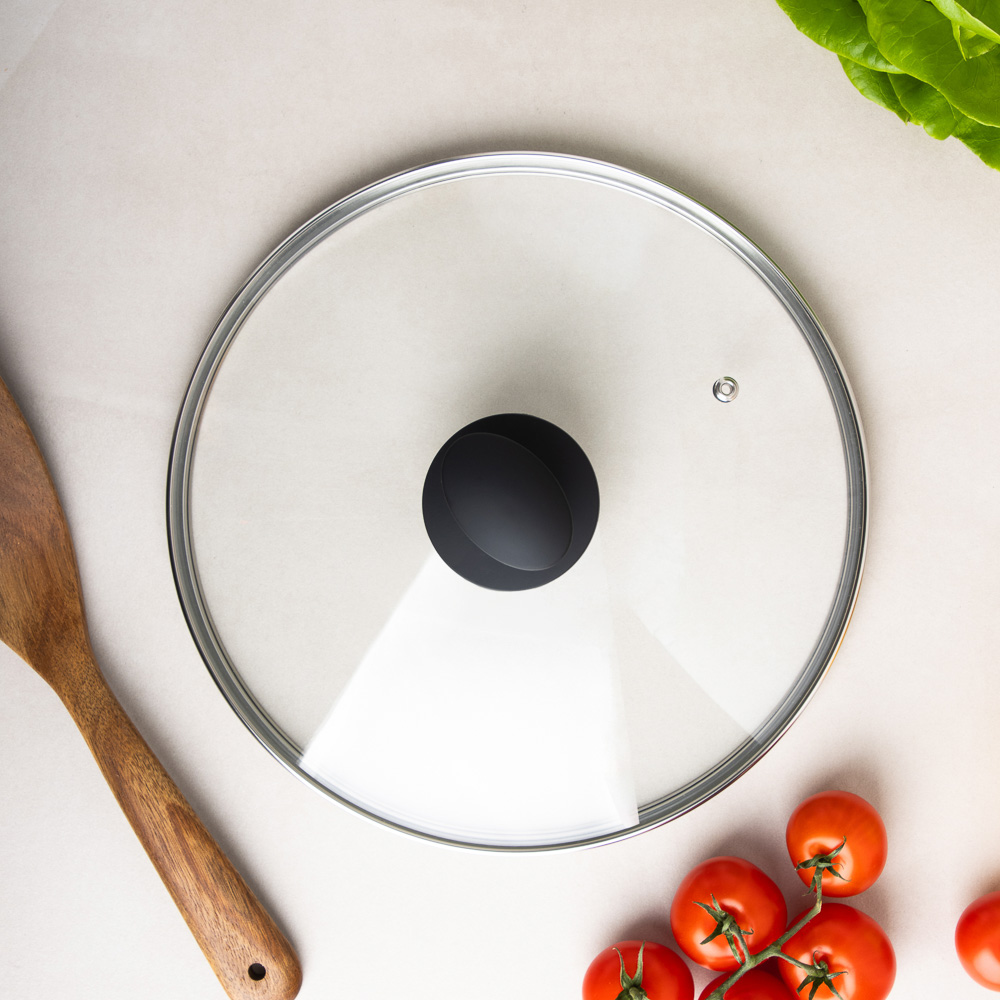 SATOSHI Стоун Сковорода литая с крышкой d24см, антипригарное покрытие мрамор, индукция, арт.№ 846-675