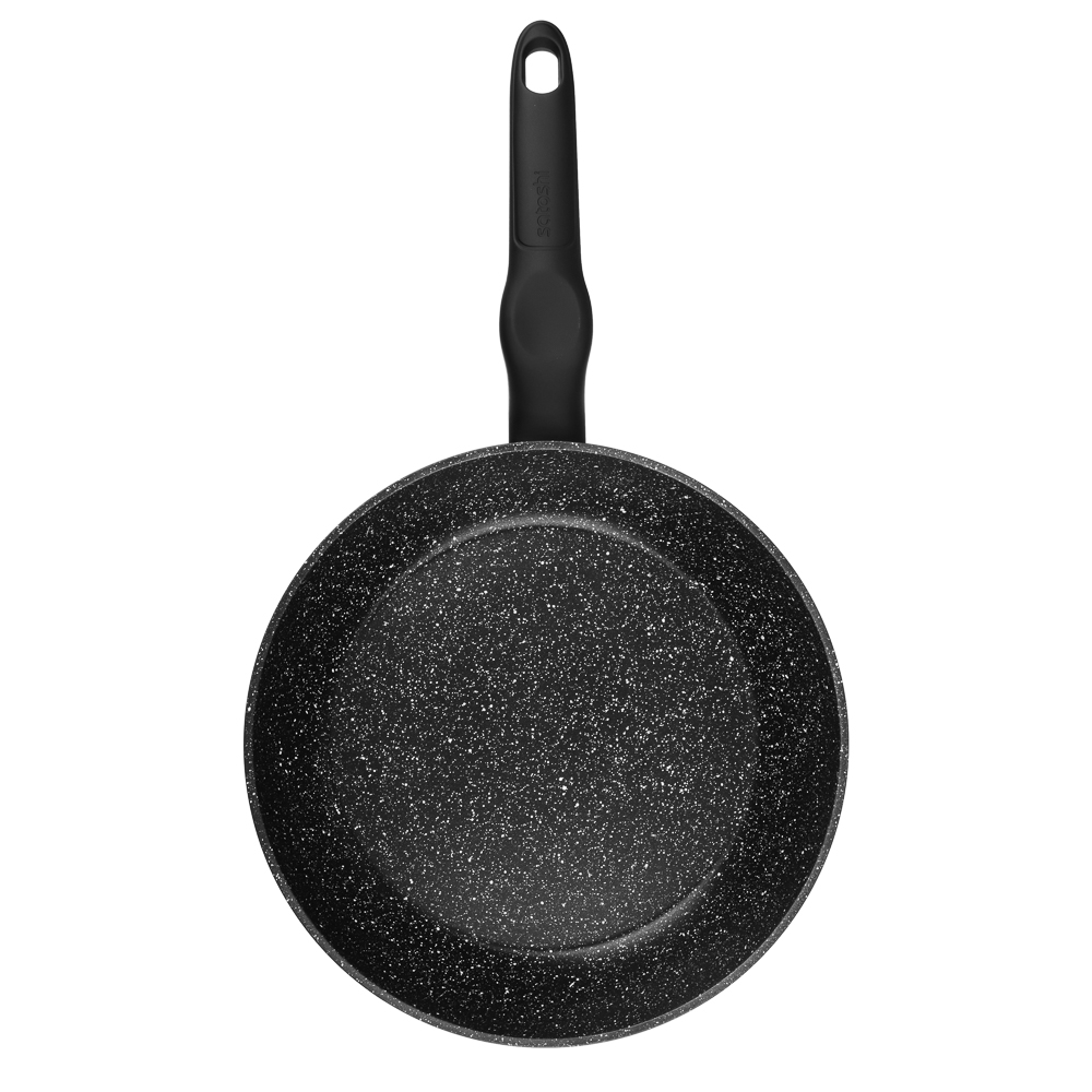 SATOSHI Стоун Сковорода литая с крышкой d24см, антипригарное покрытие мрамор, индукция, арт.№ 846-675