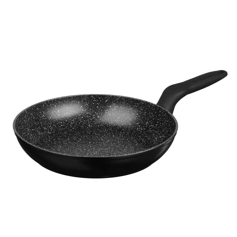 SATOSHI Стоун Сковорода литая с крышкой d26см, антипригарное покрытие мрамор, индукция, арт.№ 846-676