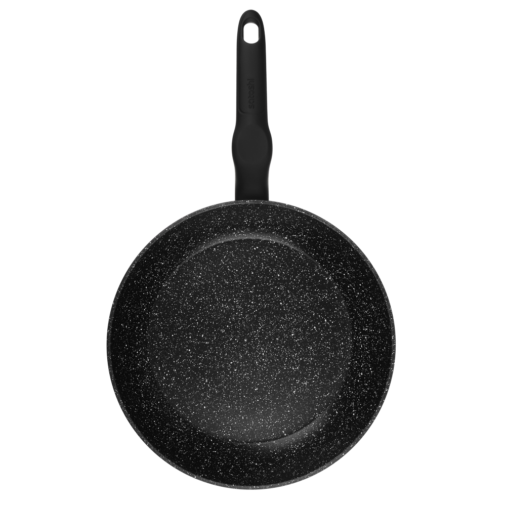 SATOSHI Стоун Сковорода литая с крышкой d26см, антипригарное покрытие мрамор, индукция, арт.№ 846-676