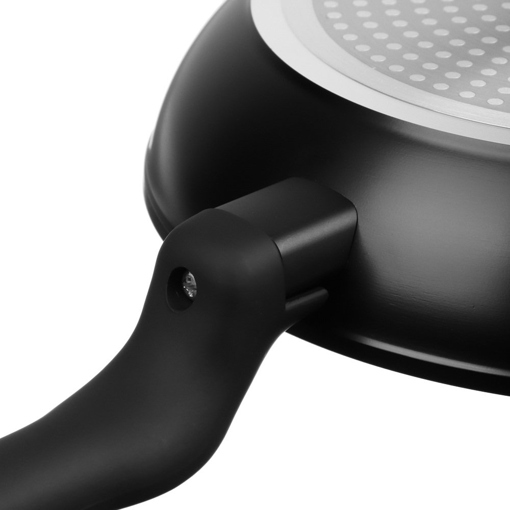 SATOSHI Стоун Сковорода литая с крышкой d26см, антипригарное покрытие мрамор, индукция, арт.№ 846-676