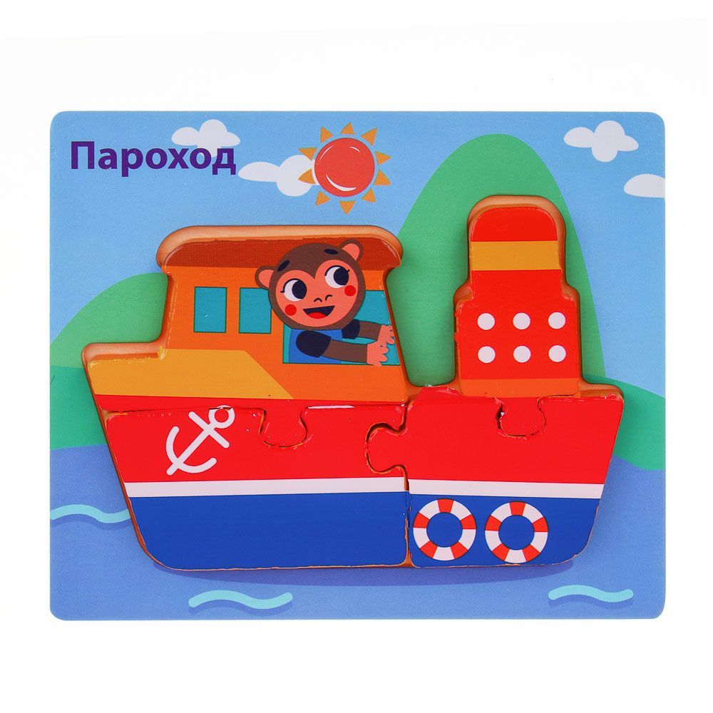 ИГРОЛЕНД Пазлы деревянные развивающие для малышей, 13х11см, 4 дизайнов, дерево, арт.№ 262-002