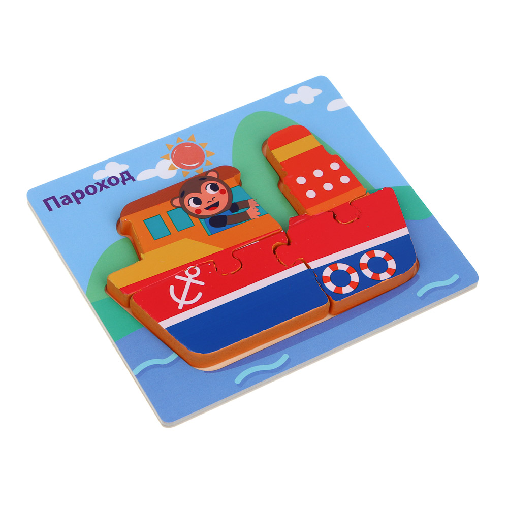 ИГРОЛЕНД Пазлы деревянные развивающие для малышей, 13х11см, 4 дизайнов, дерево, арт.№ 262-002