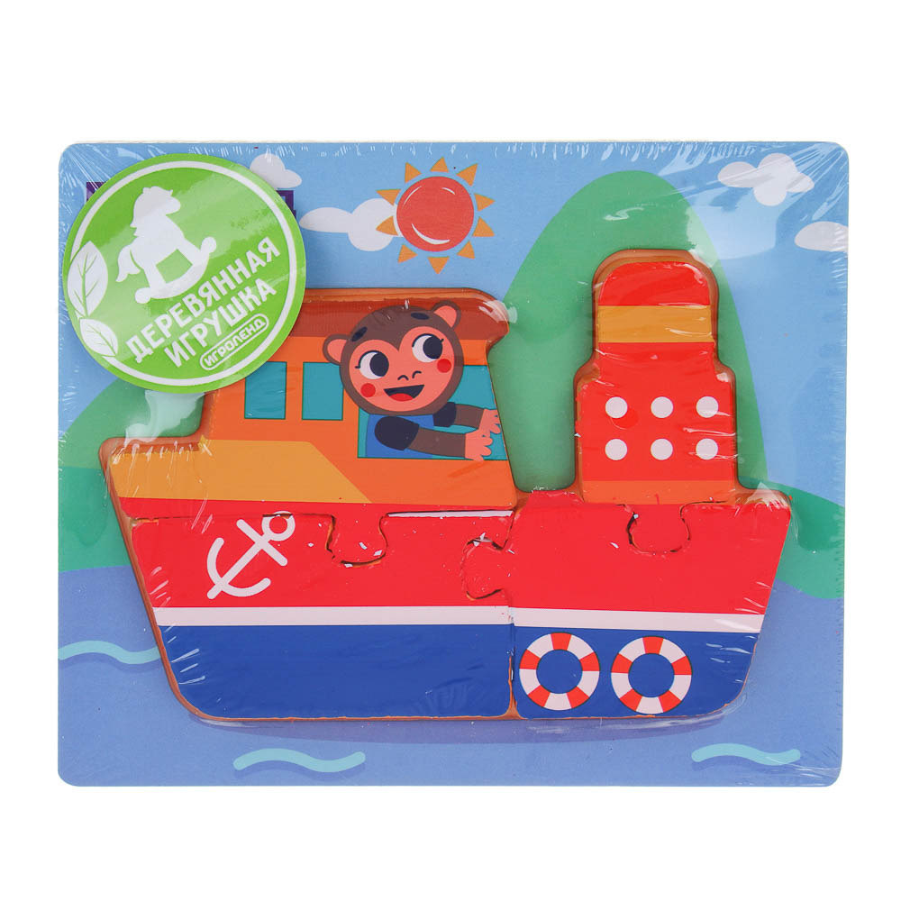 ИГРОЛЕНД Пазлы деревянные развивающие для малышей, 13х11см, 4 дизайнов, дерево, арт.№ 262-002