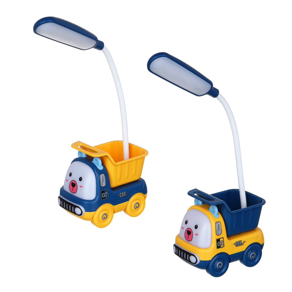 Светильник LED 2 в 1 в форме машинки, подставка для ручек, ABS, 9х5,5х27,5 см, USB, 2 дизайна, арт.№ 476-399