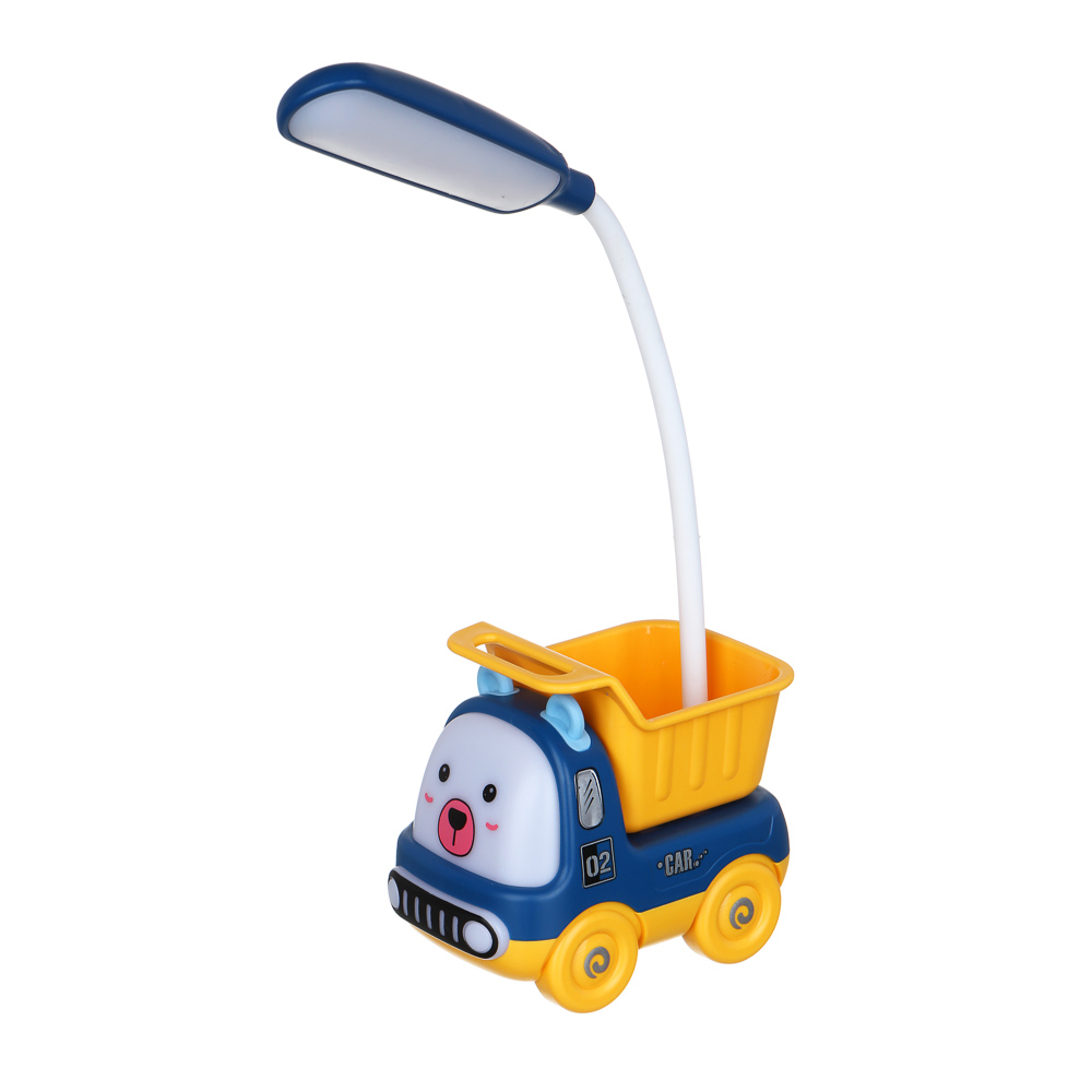 Светильник LED 2 в 1 в форме машинки, подставка для ручек, ABS, 9х5,5х27,5 см, USB, 2 дизайна, арт.№ 476-399