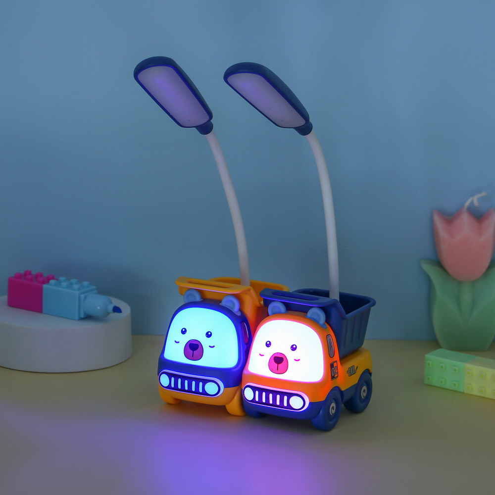 Светильник LED 2 в 1 в форме машинки, подставка для ручек, ABS, 9х5,5х27,5 см, USB, 2 дизайна, арт.№ 476-399