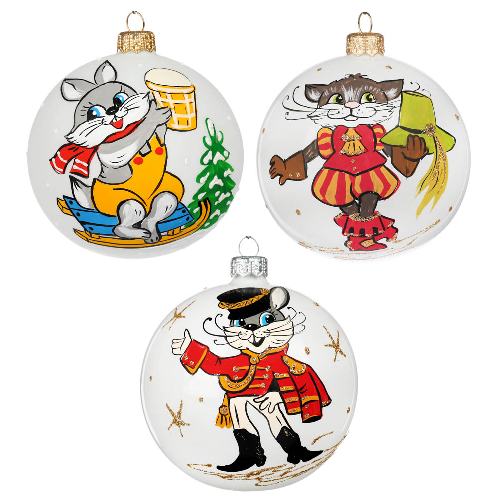 СНОУ БУМ Шар ручной работы "Символ года 2023", 100 мм, стекло, арт.№ 368-093