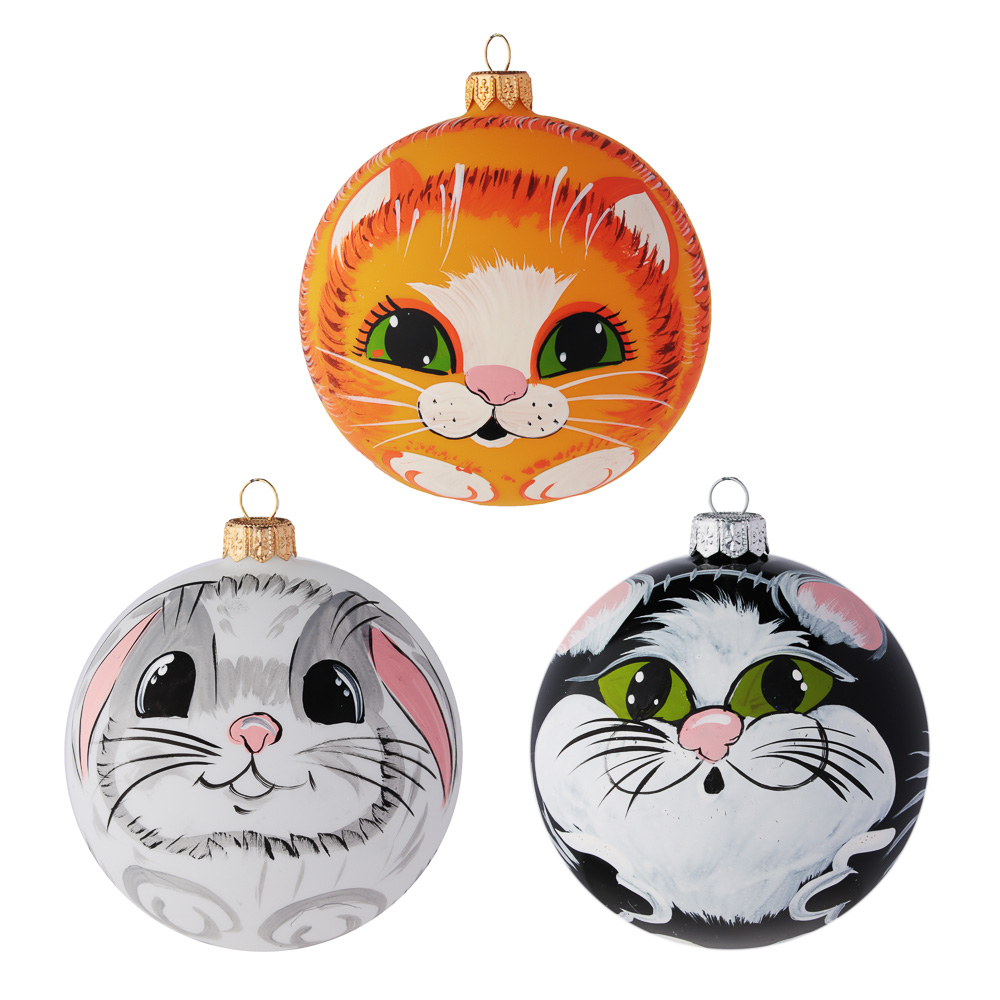 СНОУ БУМ Шар ручной работы "Символ года 3D", 100 мм, стекло,, арт.№ 368-094