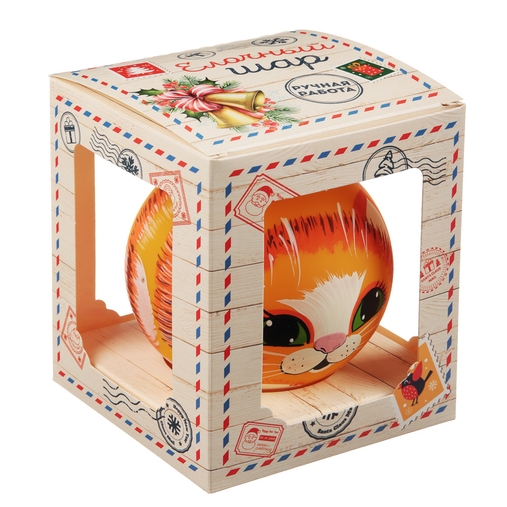 СНОУ БУМ Шар ручной работы "Символ года 3D", 100 мм, стекло,, арт.№ 368-094