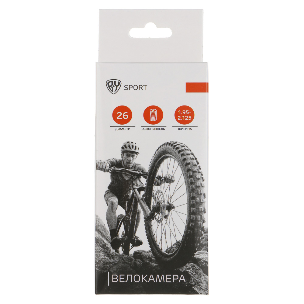 Велокамера, тм BY SPORT, 26х1.95/2.125, ниппель шредер, каучук, арт.№ 195-071