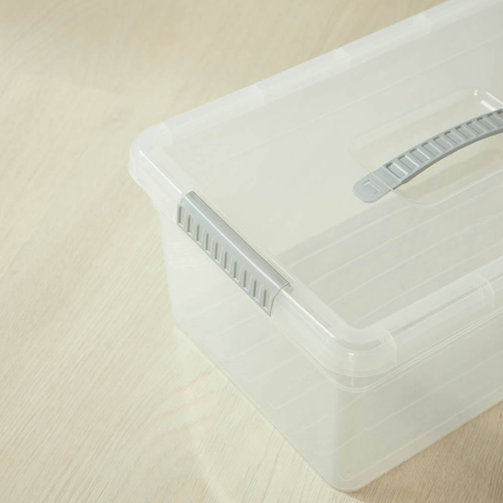 Контейнер для хранения на защелках, с ручкой, 37,5х25,5х16см, 10л, полипропилен, арт.№ 457-670