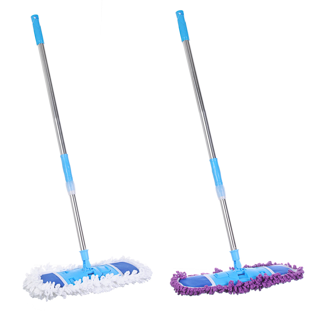 Швабра со смен.насадкой тм VETTA, насадка микрофибра 42х12 см, телеск.ручка 120см, сталь, пластик, арт.№ 444-256