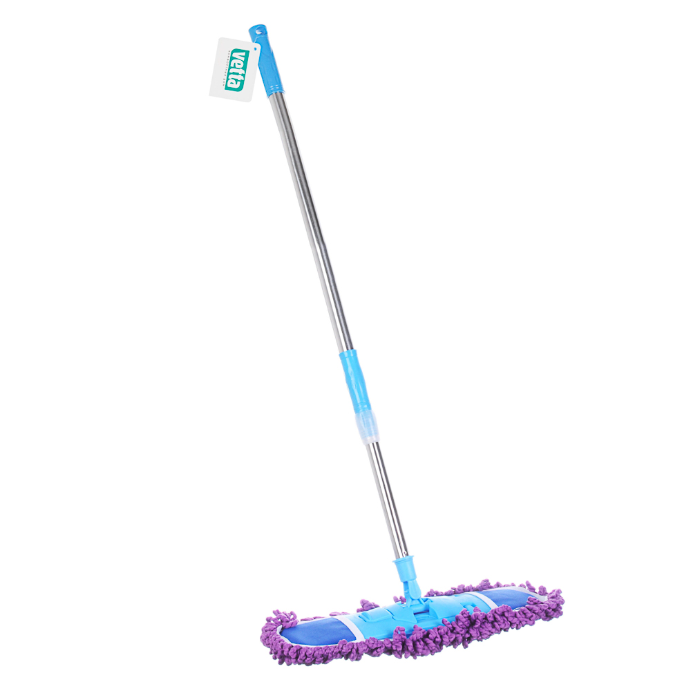 Швабра со смен.насадкой тм VETTA, насадка микрофибра 42х12 см, телеск.ручка 120см, сталь, пластик, арт.№ 444-256