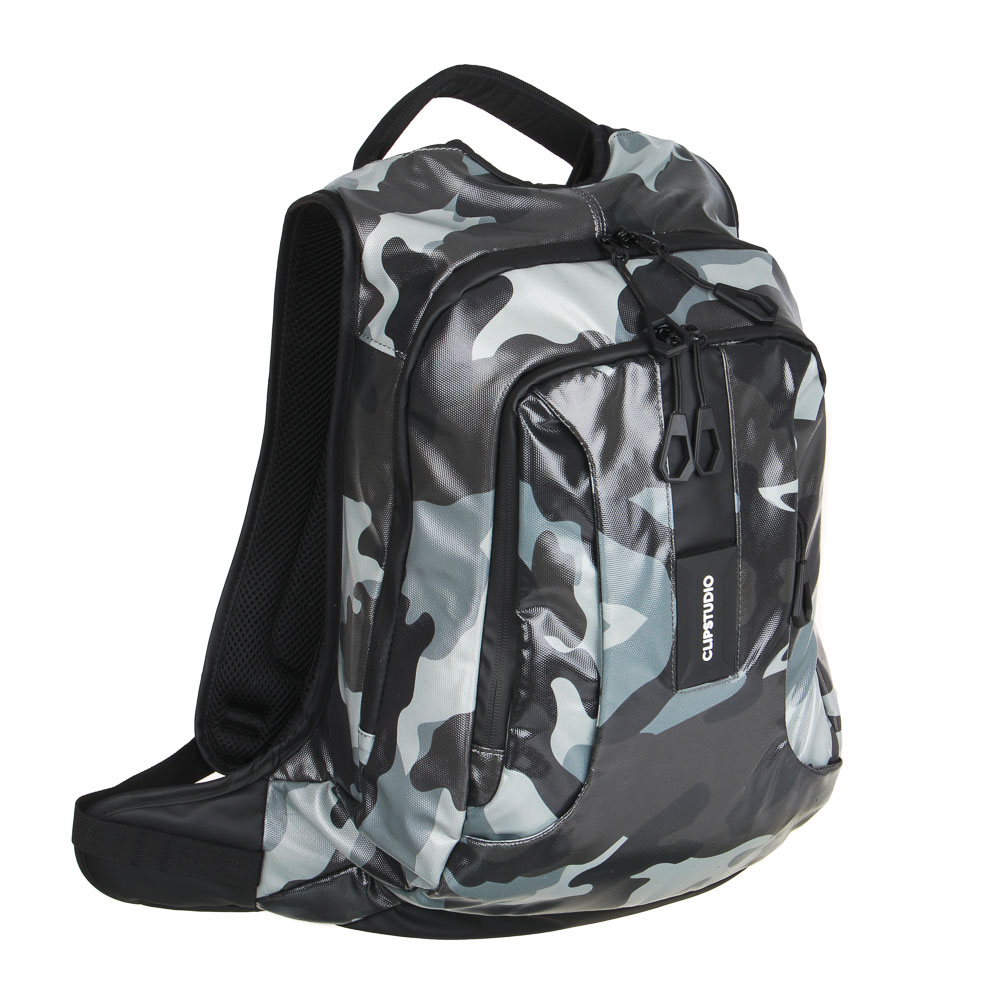 Рюкзак подростковый 50х32х17см, "Милитари", 2 отд., 3карм., бок.поддержка, ручка, сверхплотный ПЭ, арт.№ 254-689