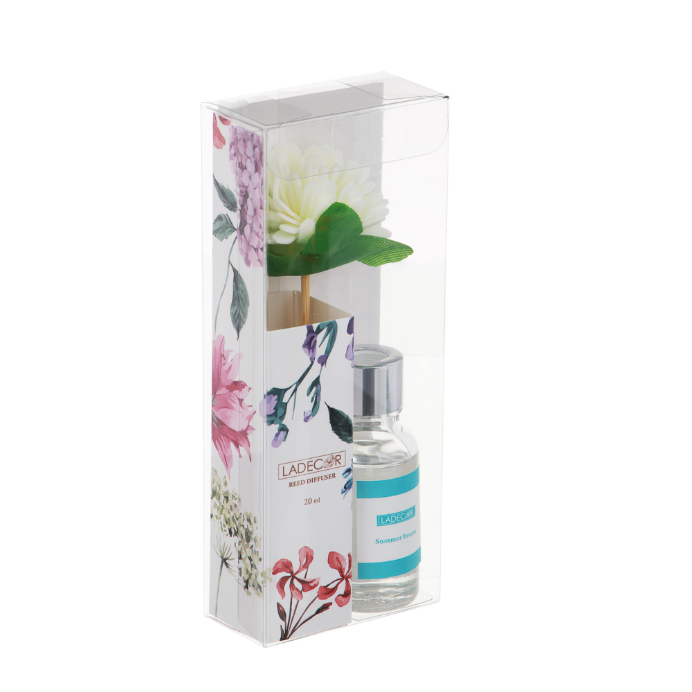 LADECOR Аромадиффузор, 20 мл. белый жасмин, цвет вишни, жасмин, персик, летний бриз, океан, арт.№ 412-216