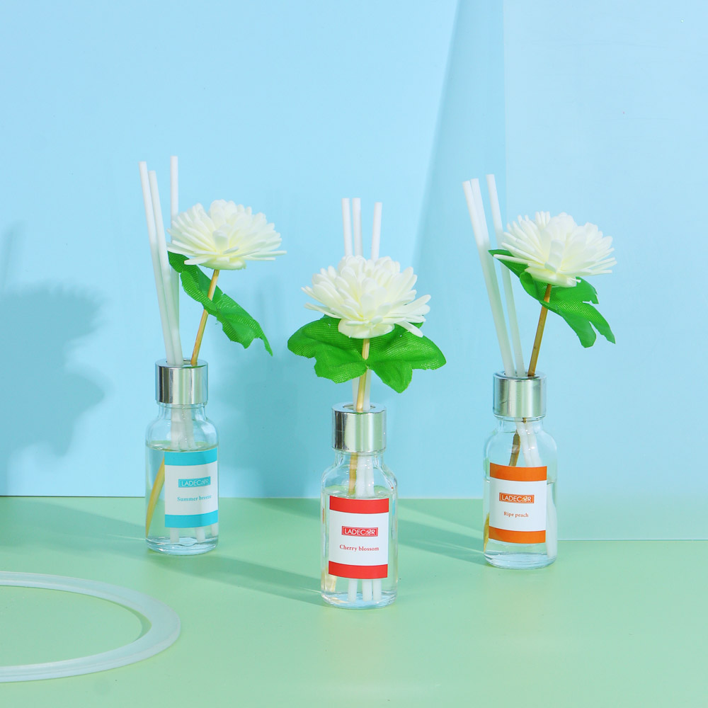 LADECOR Аромадиффузор, 20 мл. белый жасмин, цвет вишни, жасмин, персик, летний бриз, океан, арт.№ 412-216