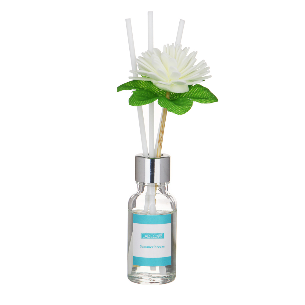 LADECOR Аромадиффузор, 20 мл. белый жасмин, цвет вишни, жасмин, персик, летний бриз, океан, арт.№ 412-216