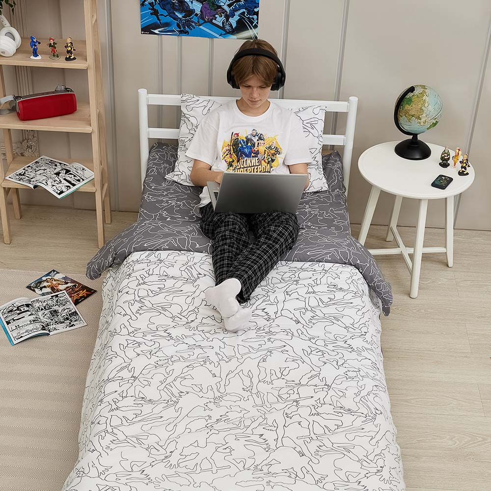 BY Русские супергерои Комплект постельного белья 1,5 (3 предмета), поплин, 100% хлопок, арт.№ 421-515