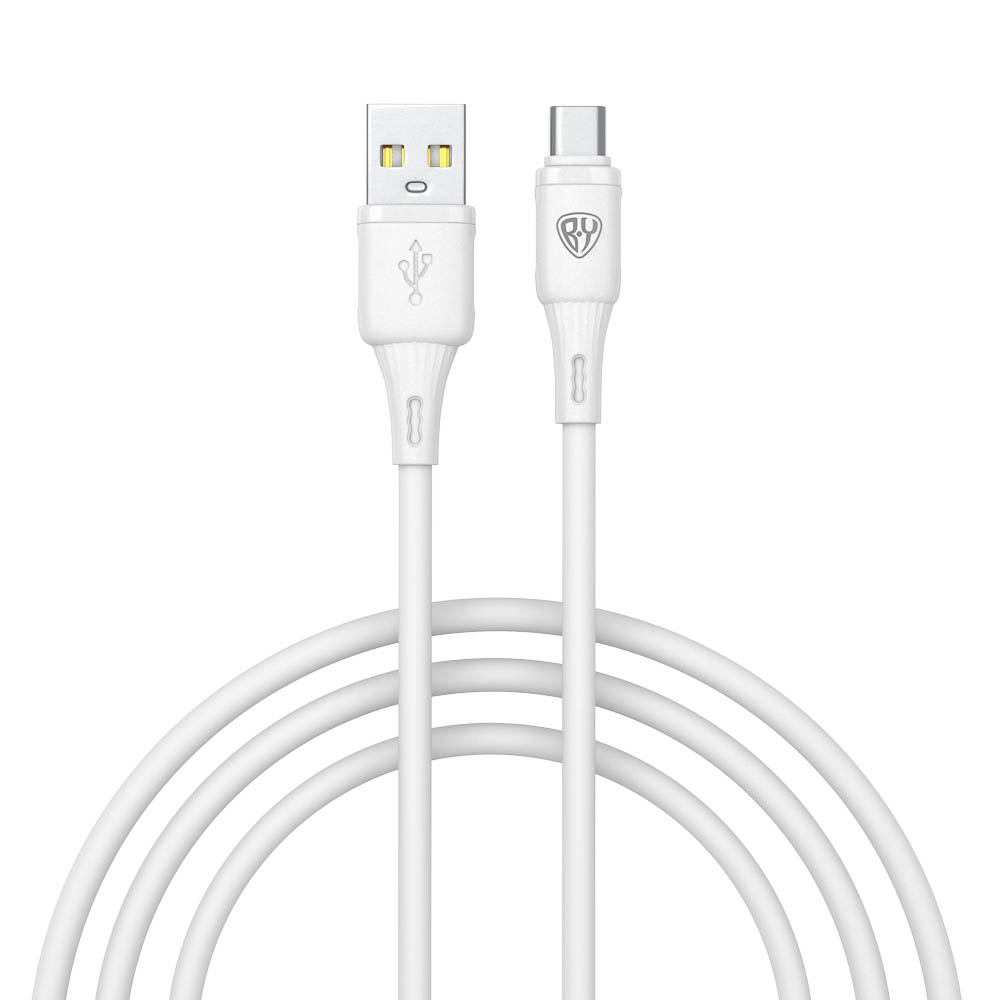 Кабель для зарядки USB(A)-Type C BY Twist, 36Вт, 1 м, 3A, гибкий силикон, белый, арт.№ 931-610