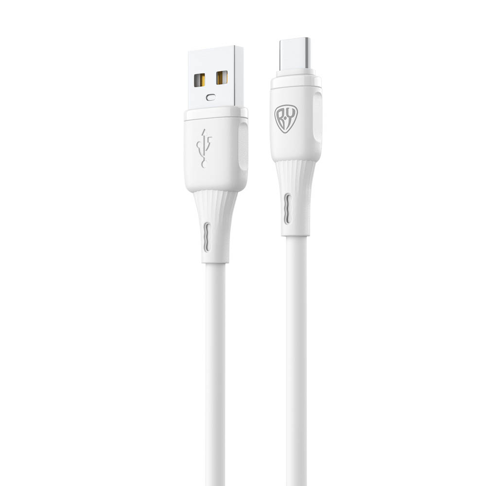 Кабель для зарядки USB(A)-Type C BY Twist, 36Вт, 1 м, 3A, гибкий силикон, белый, арт.№ 931-610