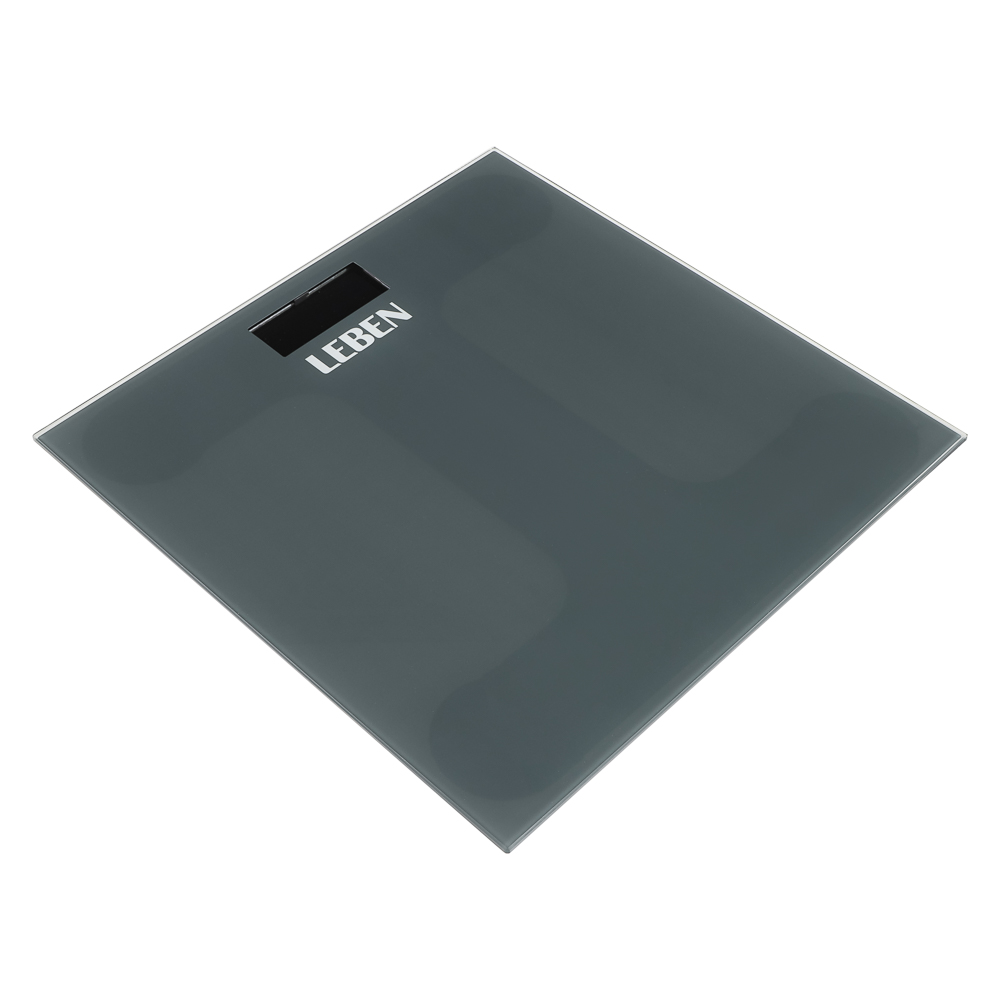 LEBEN Весы напольные электронные "Grey", ЖК-дисплей, макс. нагр.до 180кг, арт.№ 252-101